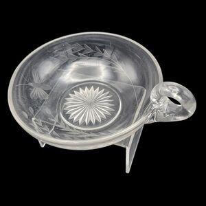 Vintage Cut Glass Nappy Butterfly Flowers